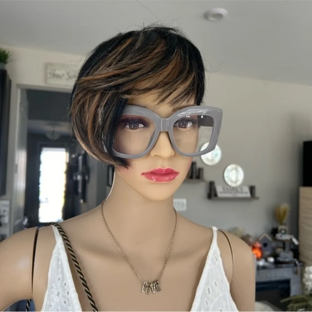 ✨NEW Stylish Gray Oversized Personality clear lens glasses